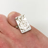 Vintage Wheel of Fortune Tarot Ring Silver