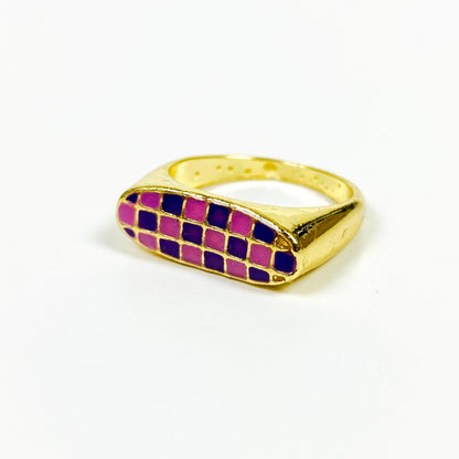 Vintage Signet Ring Gold Pink