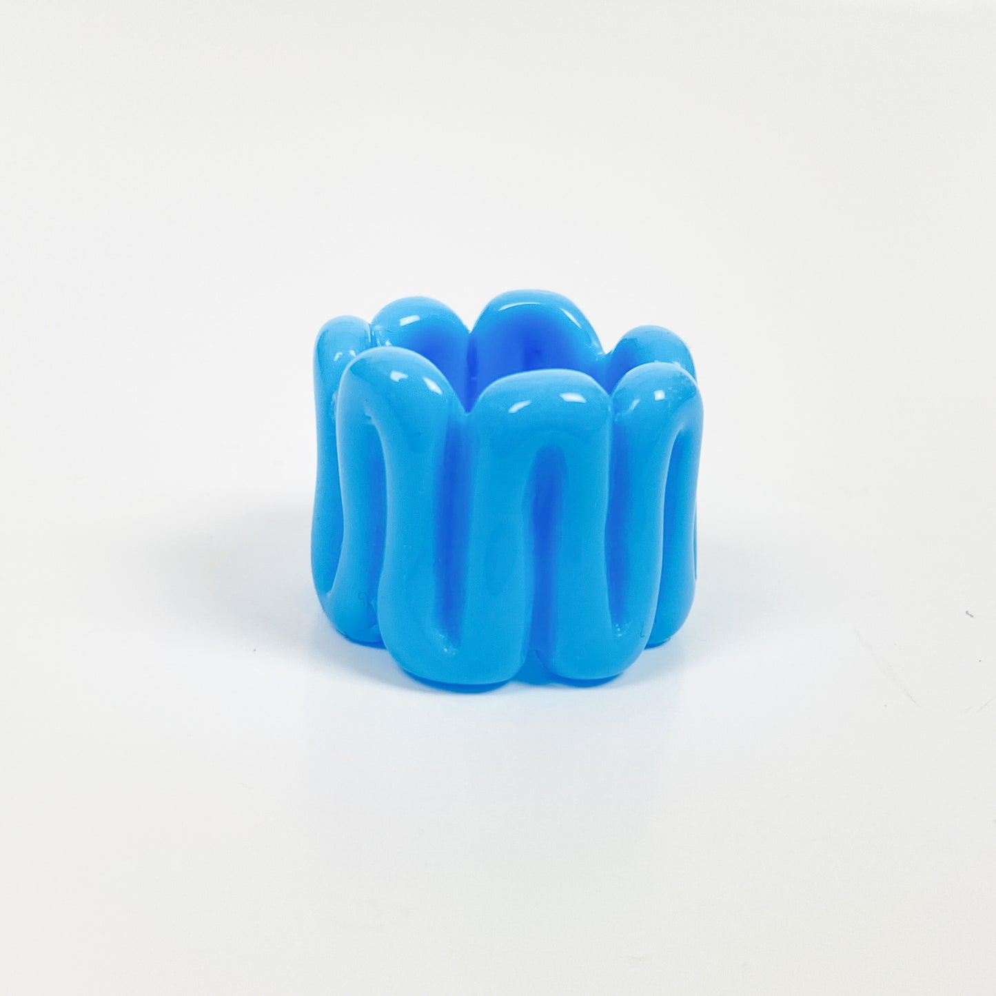 Vintage Retro Chunky Resin Ring Blue