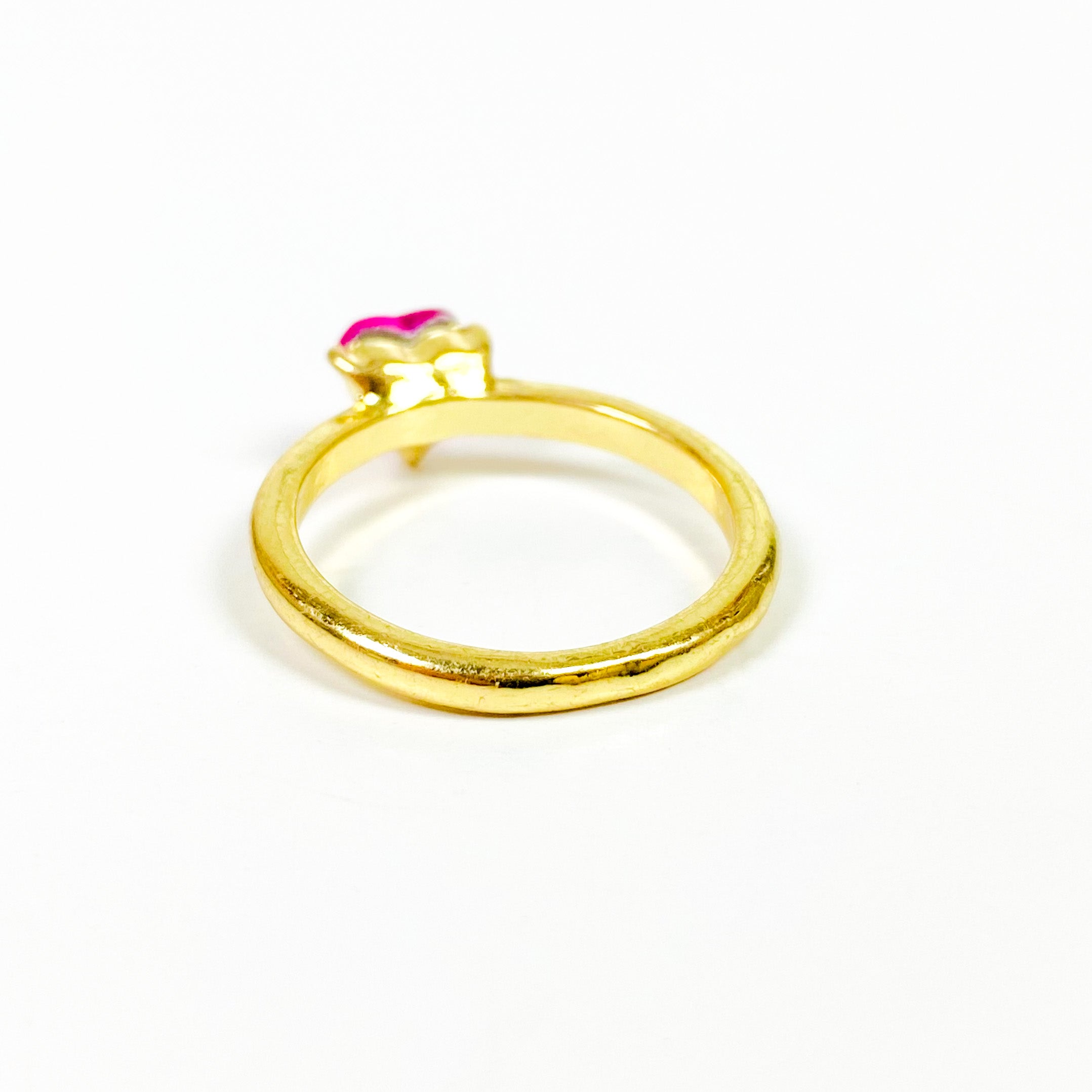 Vintage Heart Band Ring Gold