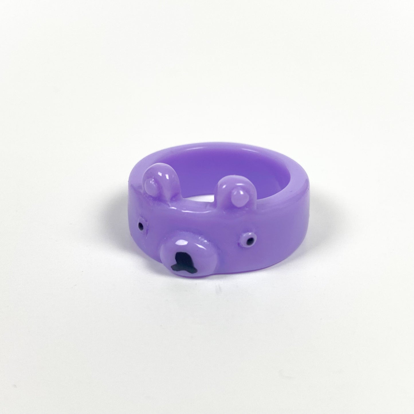 Retro Chunky Bear Ring Purple