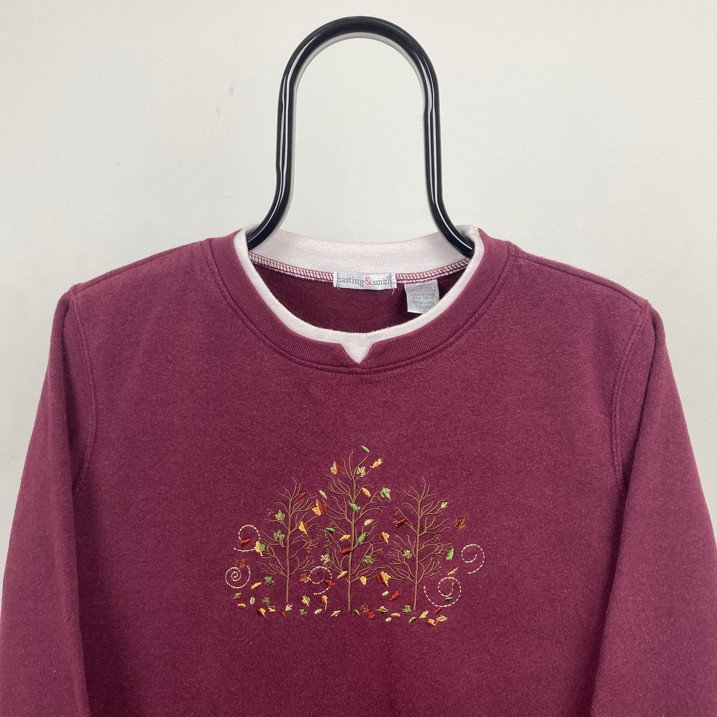 Retro Flower Sweatshirt Red Small