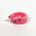 Retro Chunky Frog Ring Pink