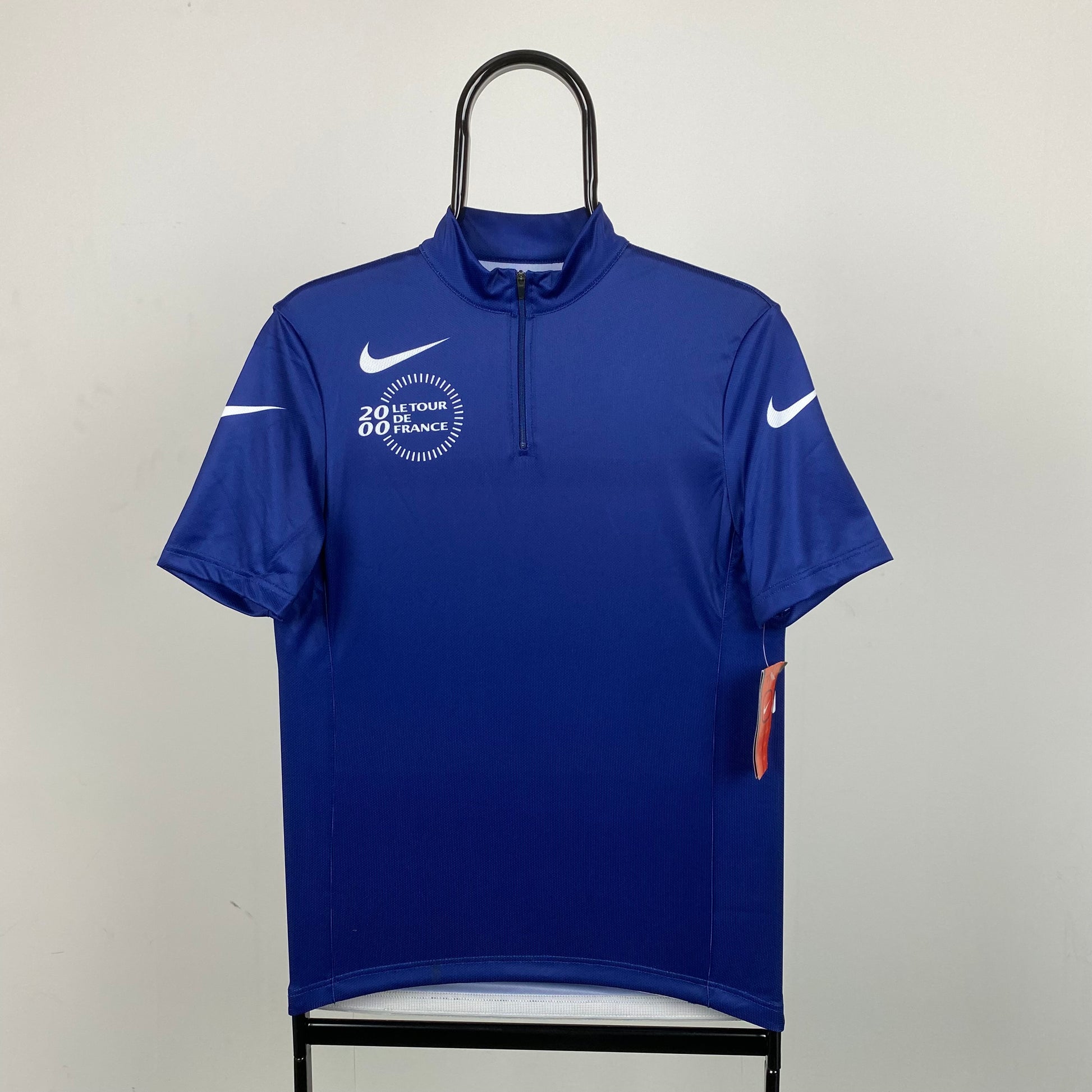gravel bikes womens Vintage Nike Cycling Jersey T-Shirt Blue Medium