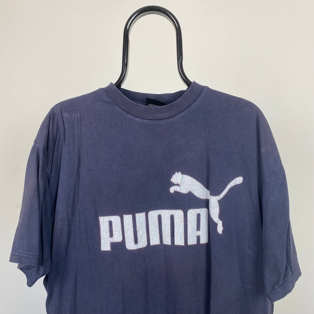 Vintage 90s Puma T-Shirt Blue Large