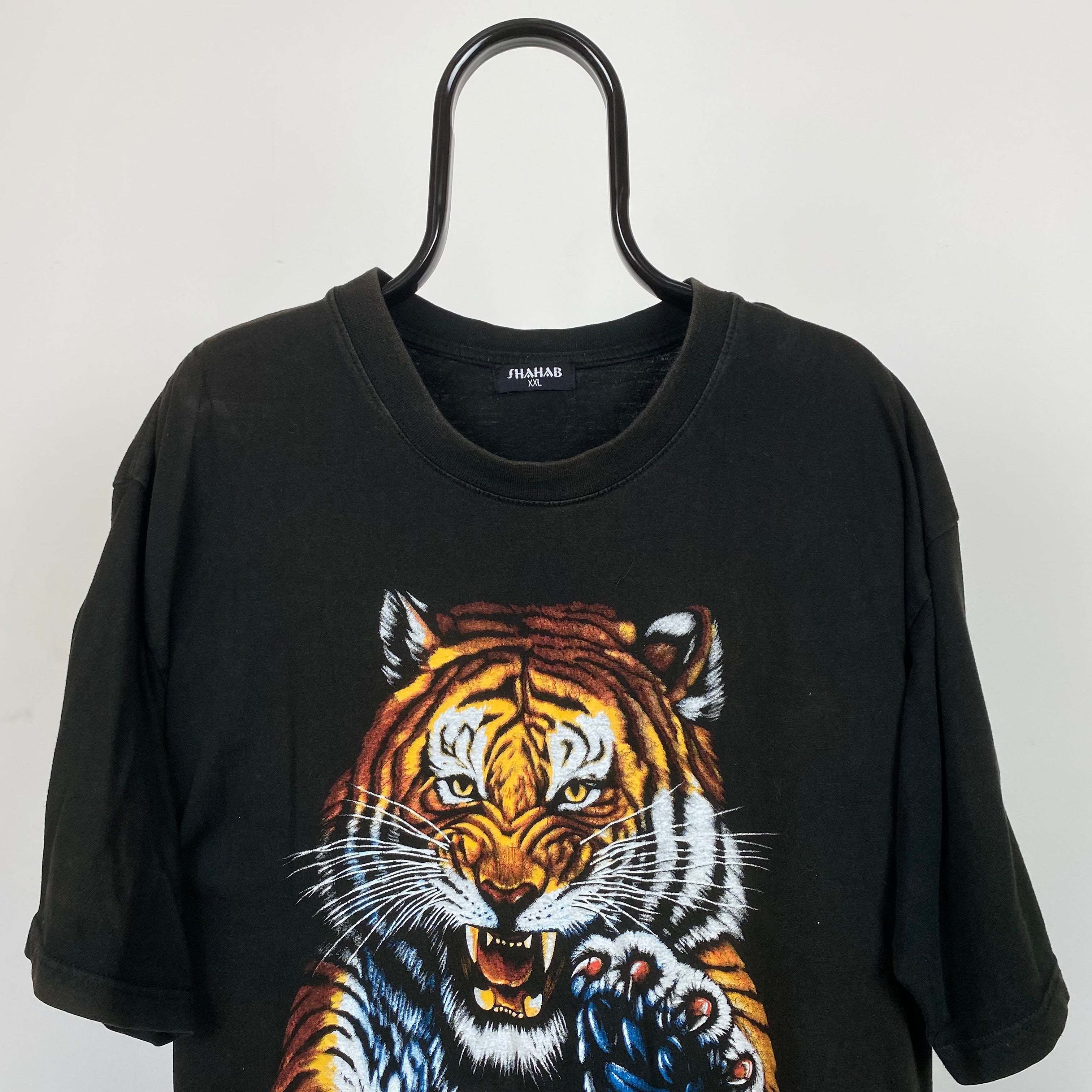 Vintage 90s Lion T-Shirt Black XXL