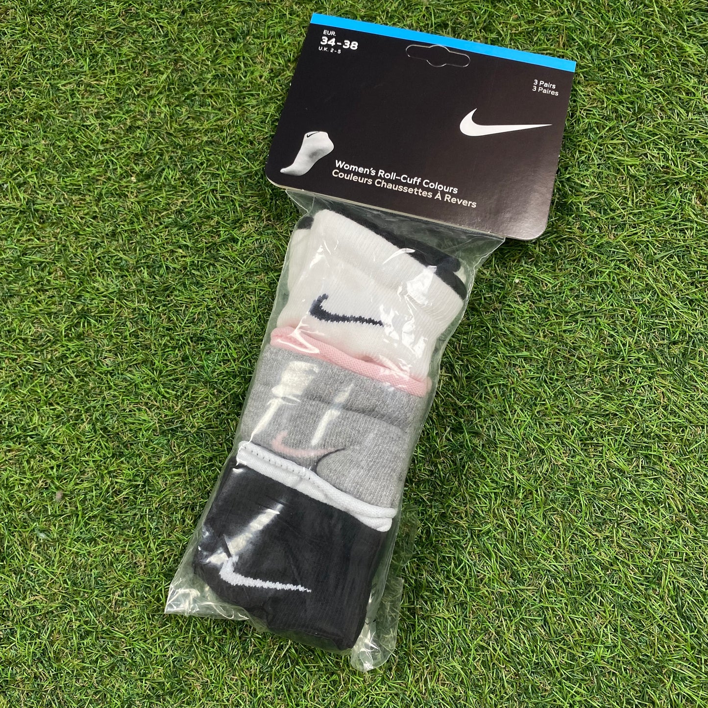 Vintage Nike Socks 3 Pack Colour UK12-5