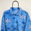 Retro Snow Fleece Sweatshirt Blue XXL