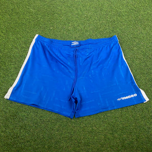 90s Umbro Nylon Shorts Blue XL