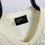 Retro Chunky Knit Sweater Vest Sweatshirt Brown XS