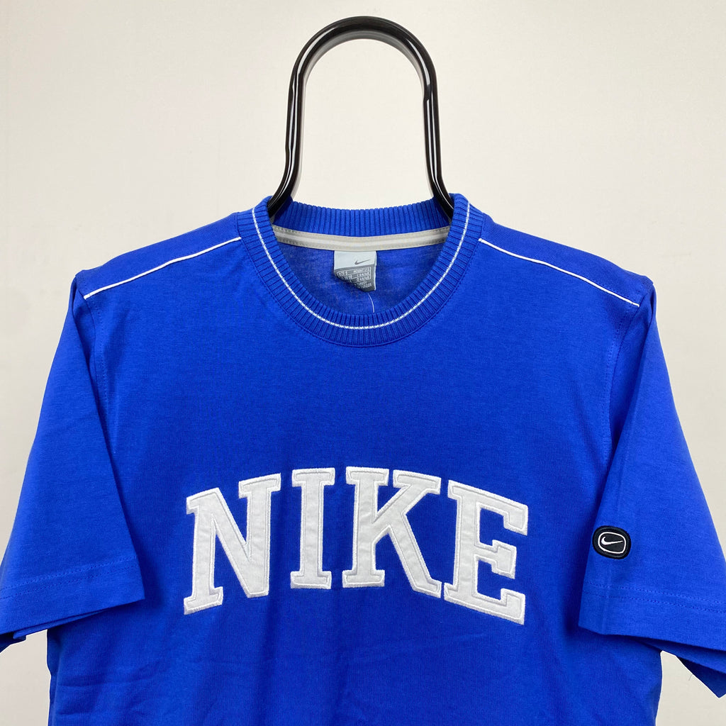 00s Nike College T-Shirt Blue Small