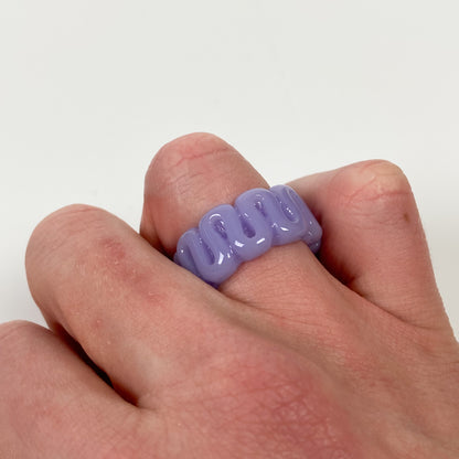 Retro Chunky Swirl Ring Purple