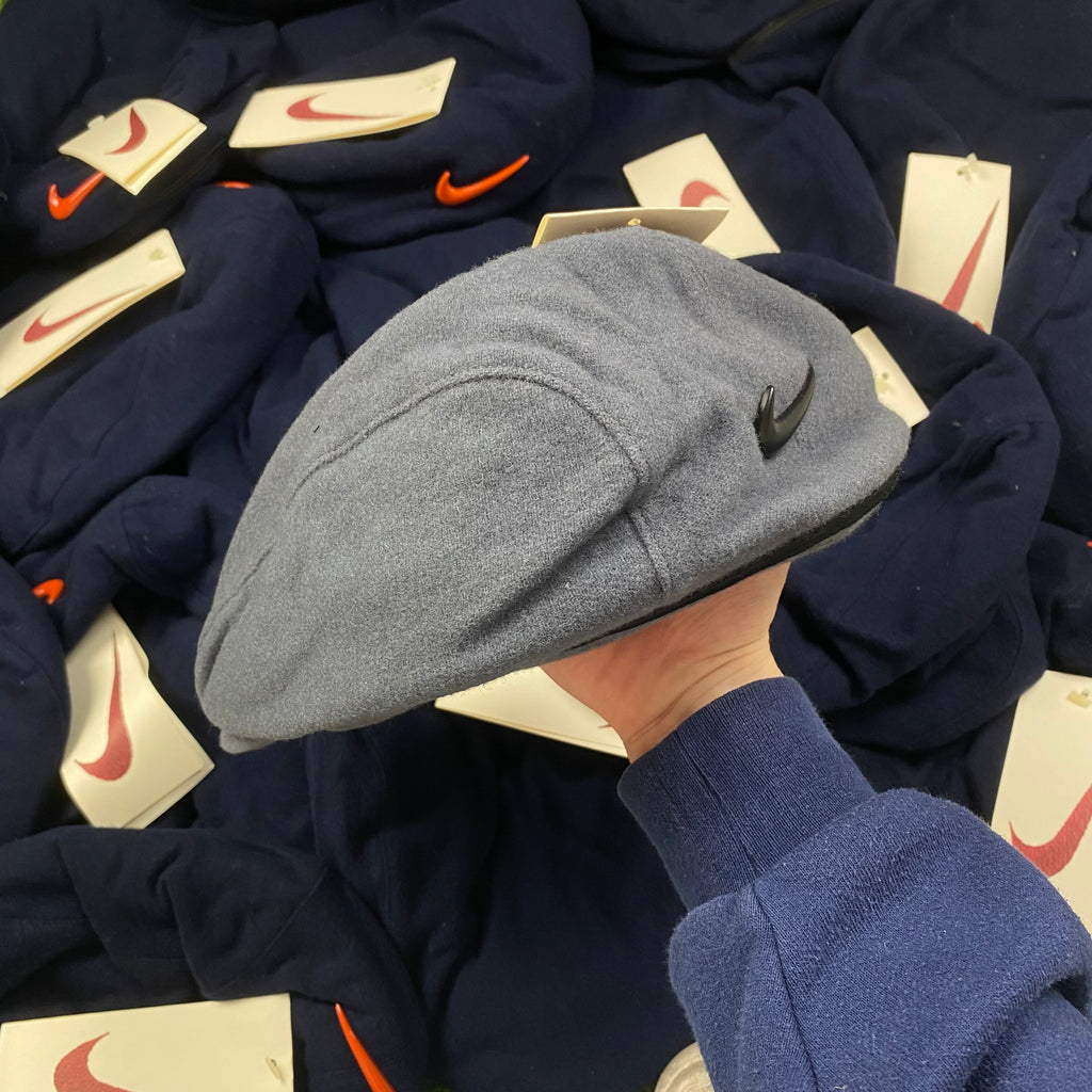 Vintage Nike Flat Cap Beret Hat Grey