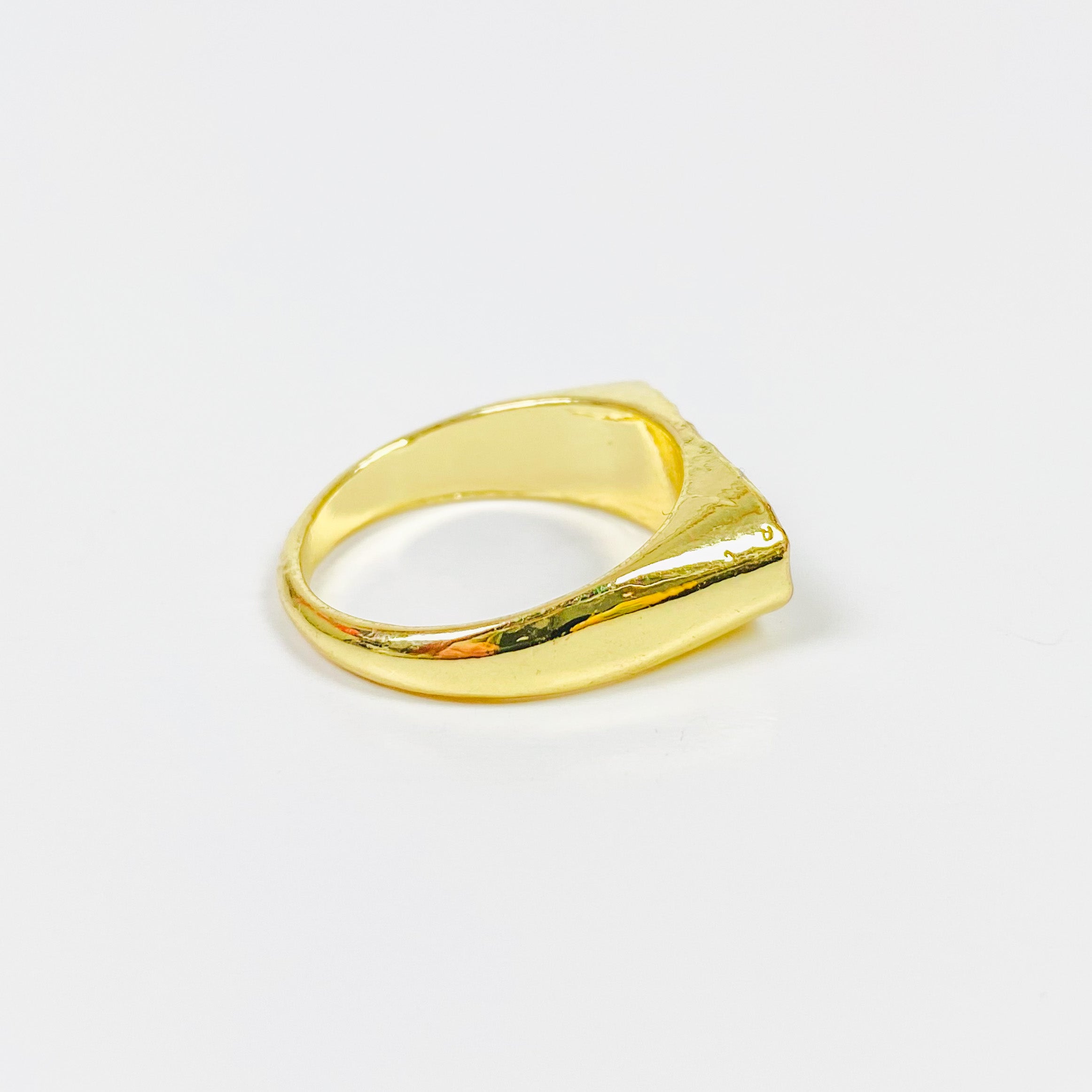 Vintage Signet Ring Gold Brown