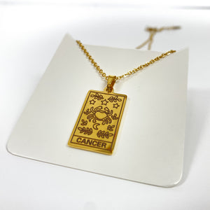 Cancer Zodiac Star Sign Necklace Chain Gold