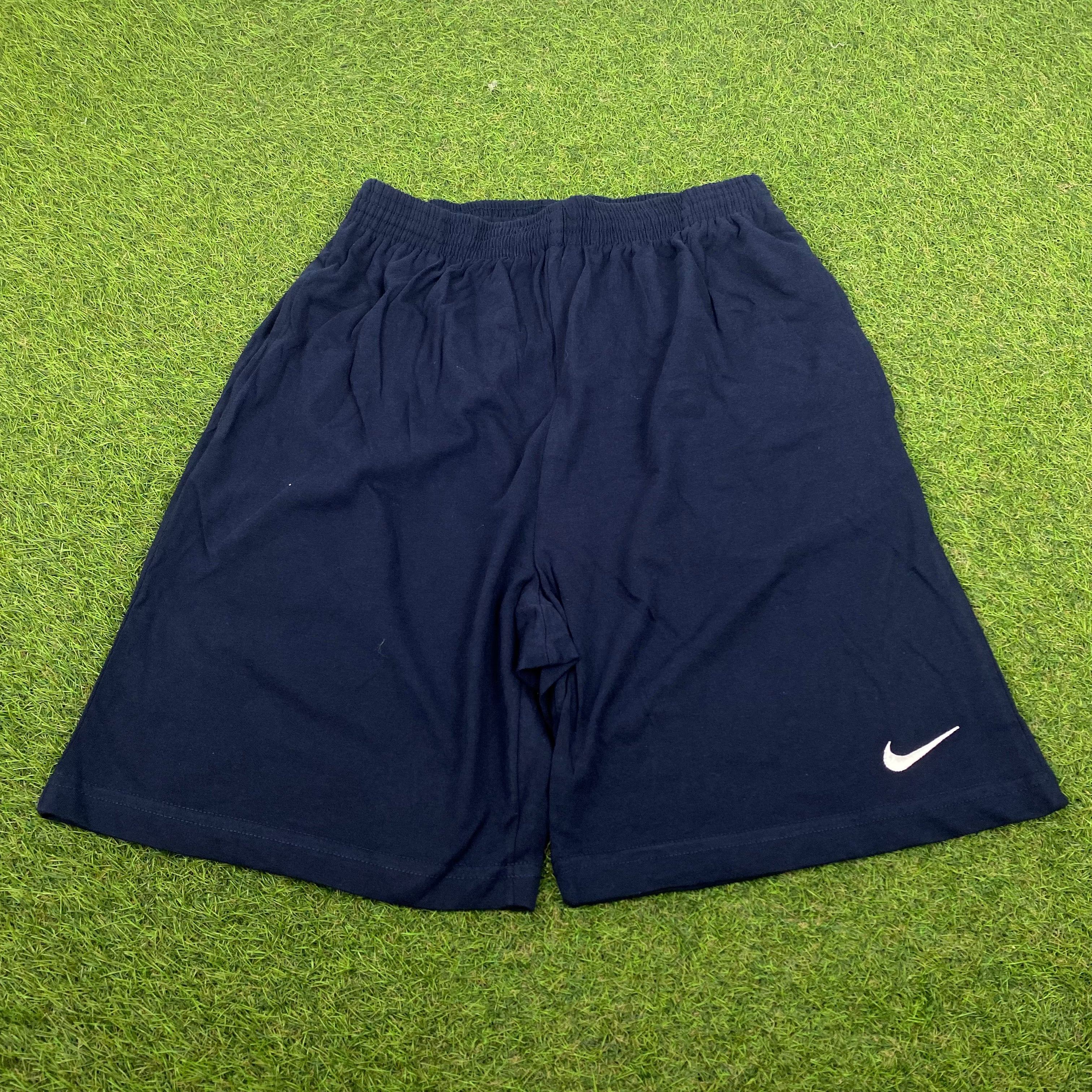 90s Nike Cotton Shorts Blue Medium