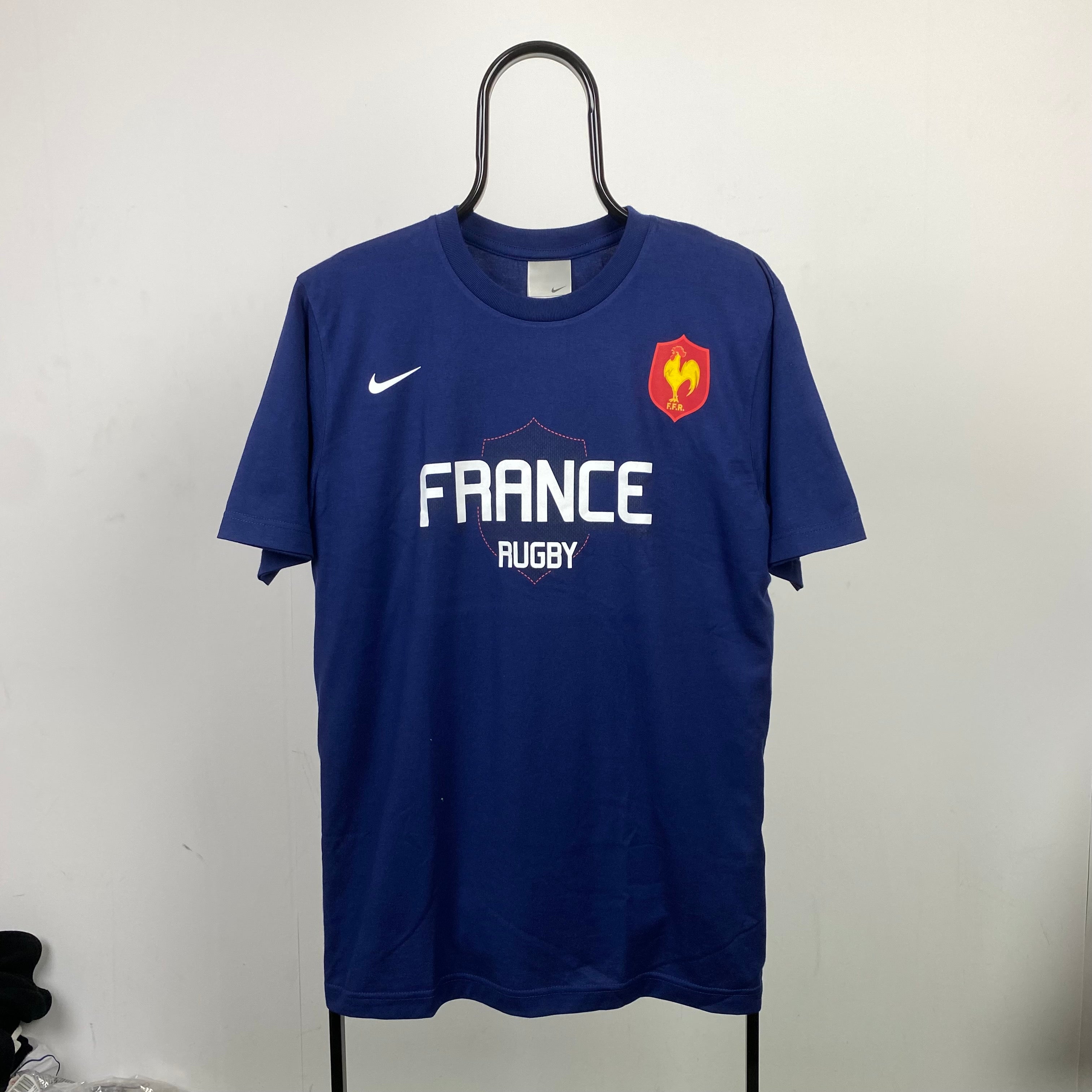 00s Nike France Rugby T-Shirt Blue Large