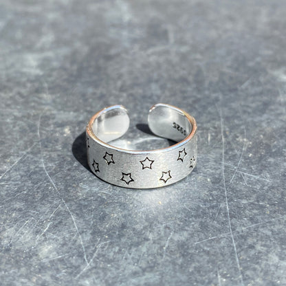 Adjustable Star Ring Silver