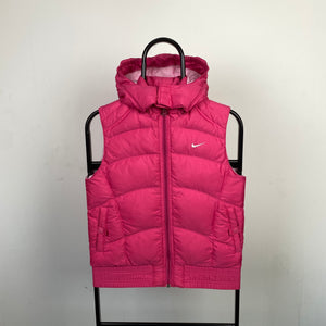 00s Nike Puffer Gilet Jacket Pink XS