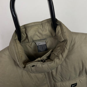 00s Nike Down Puffer Jacket Brown Small