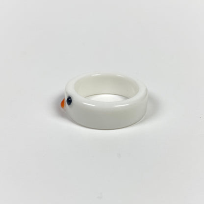 Retro Chunky Chick Ring White