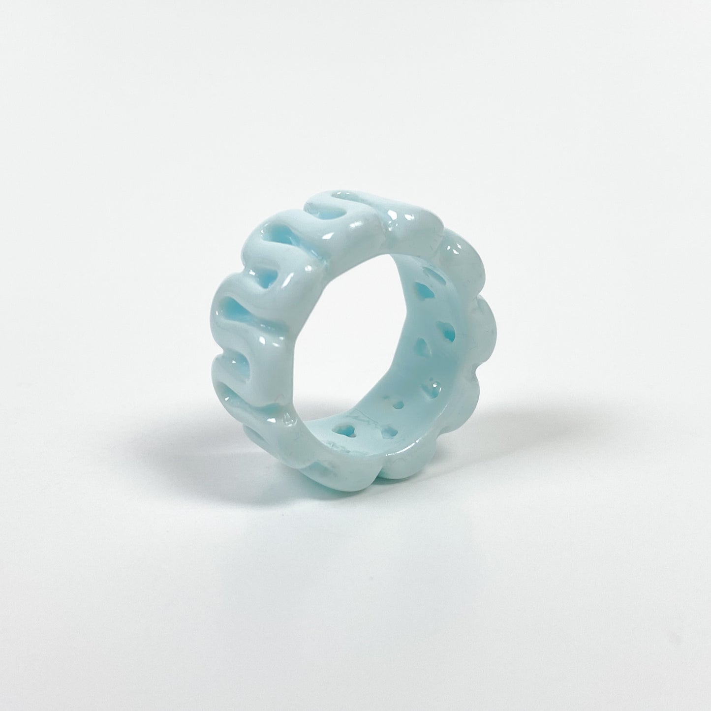 Retro Chunky Swirl Ring Blue