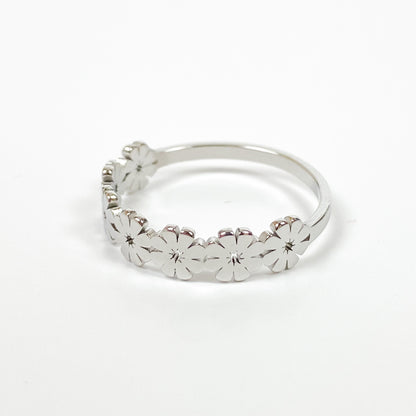 Vintage Flower Ring Silver