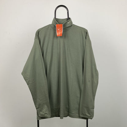 00s Nike Mock Neck Sweatshirt Green Medium