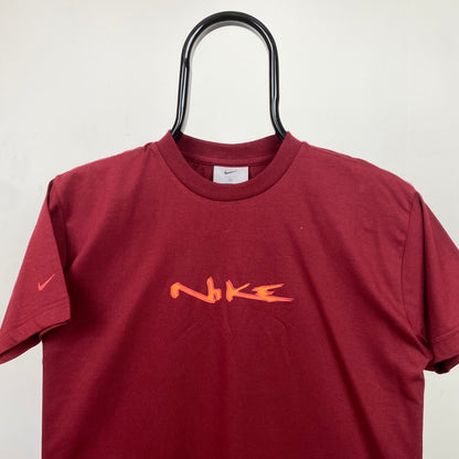 00s Nike Script T-Shirt Red XS