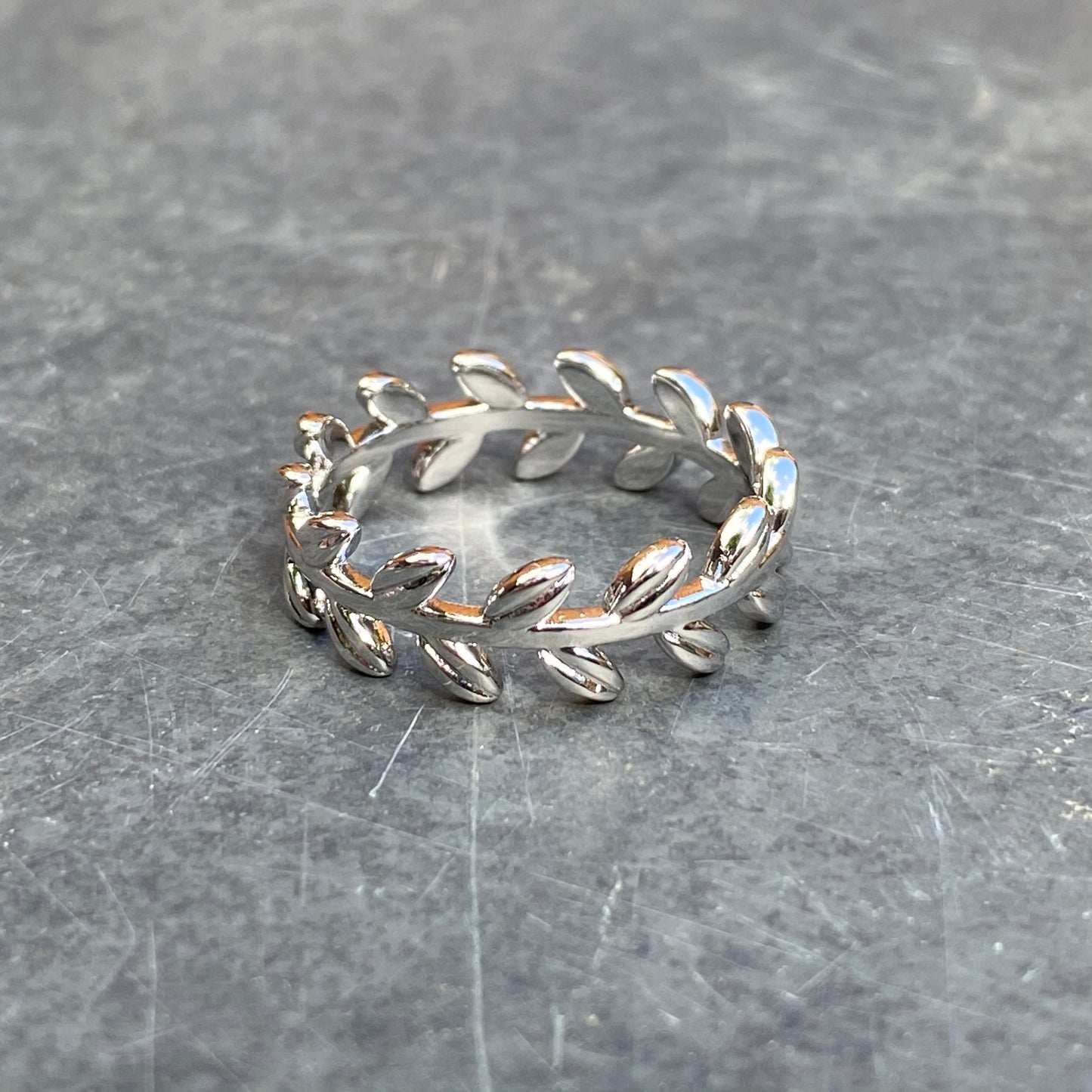 Adjustable Laurel Leaf Ring Silver