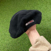 Vintage Nike Fleece Beret Flat Cap Hat Black