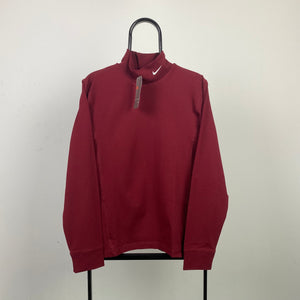 Vintage Nike Mock Neck Sweatshirt Red XS