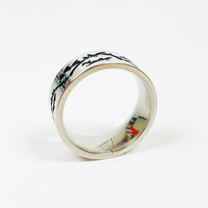 Retro Thistle Ring Silver