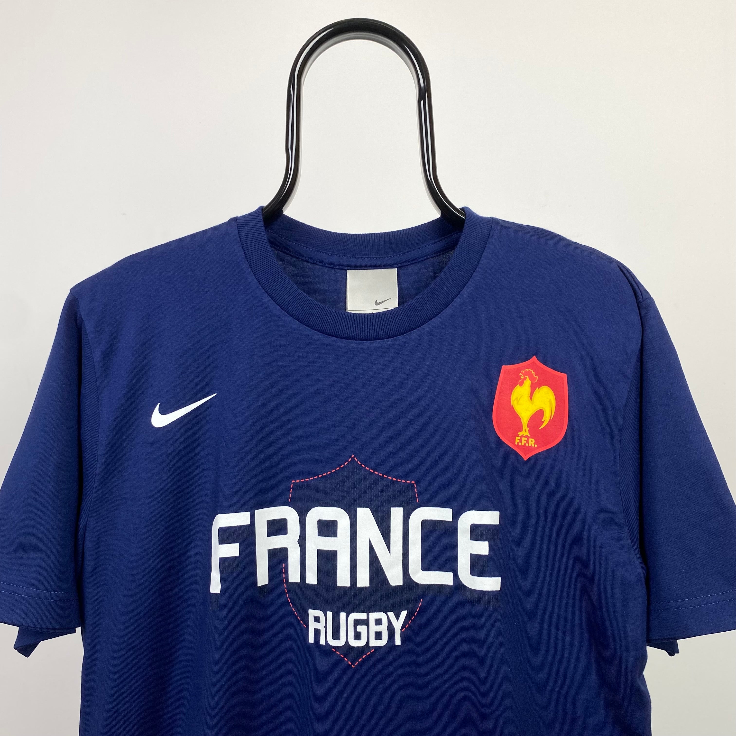 00s Nike France Rugby T-Shirt Blue Large