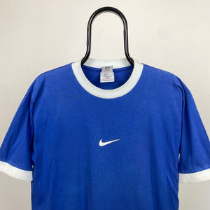 90s Nike Ronaldo T-Shirt Blue Medium