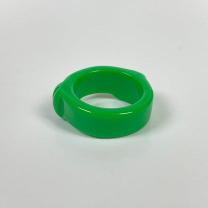 Retro Chunky Octopus Ring Green