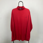 Retro Polo Ralph Lauren Roll Neck Sweatshirt Red XXL