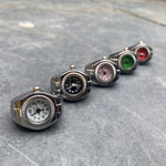 Retro Adjustable Watch Ring Silver Pink