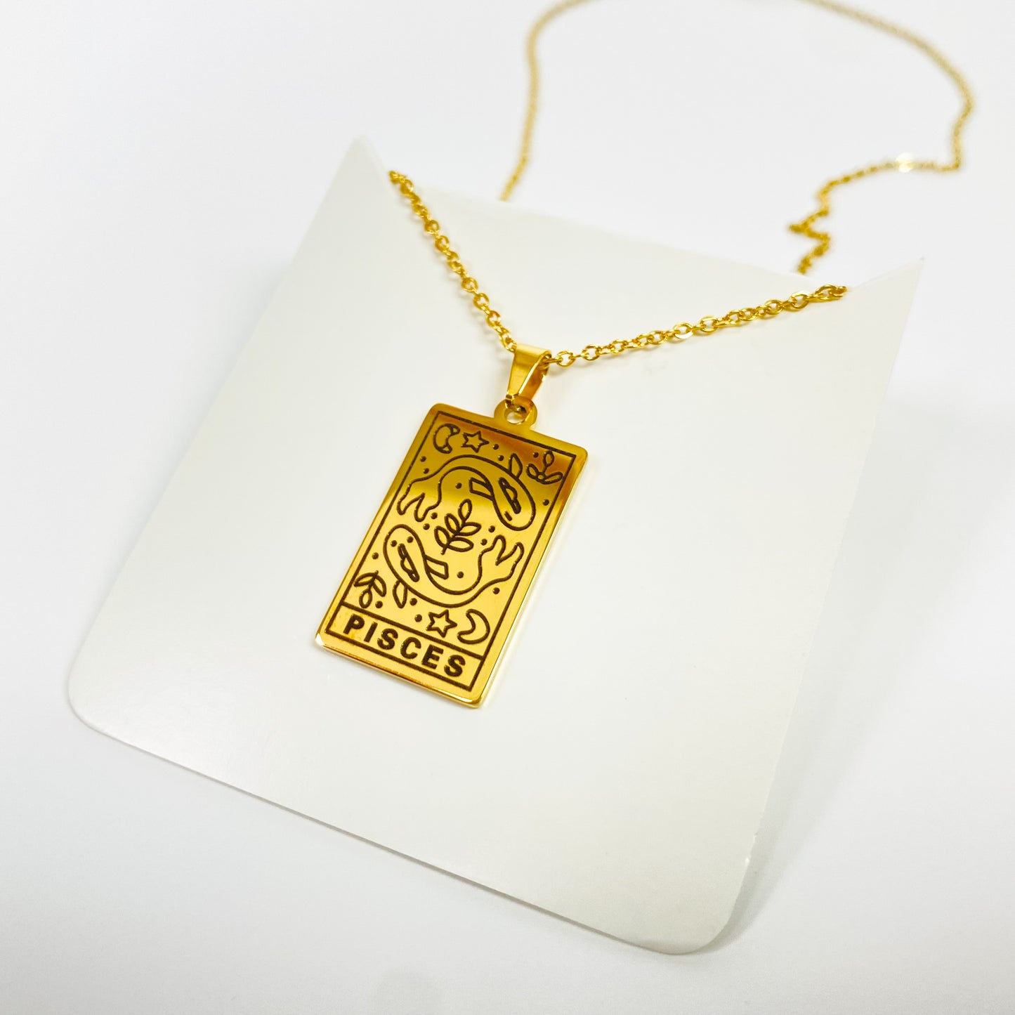 Pisces Zodiac Star Sign Necklace Chain Gold