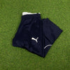 Retro Puma 3/4 Length Nylon Shorts Blue Small