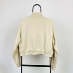 90s Cropped Nike 1/4 Zip Sweatshirt Brown Large