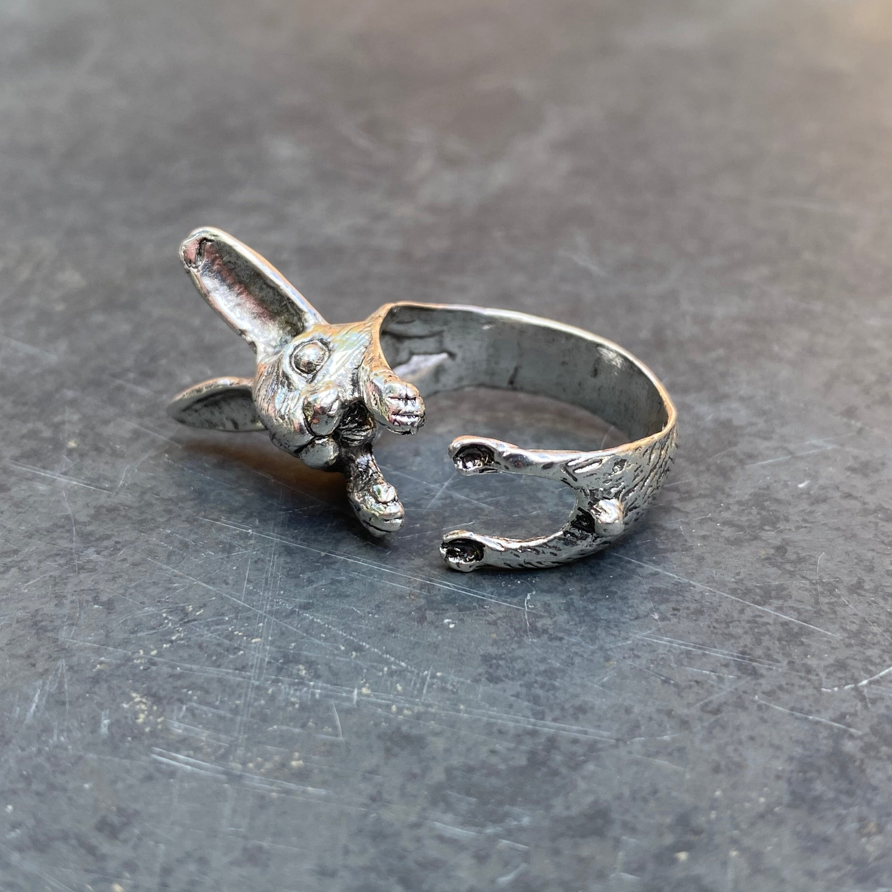 Adjustable Rabbit Ring Silver