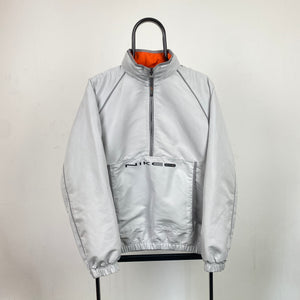 00s Nike 1/4 Zip Windbreaker Jacket Grey Small