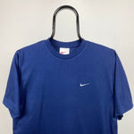 Vintage Nike Swoosh T-Shirt Blue Small