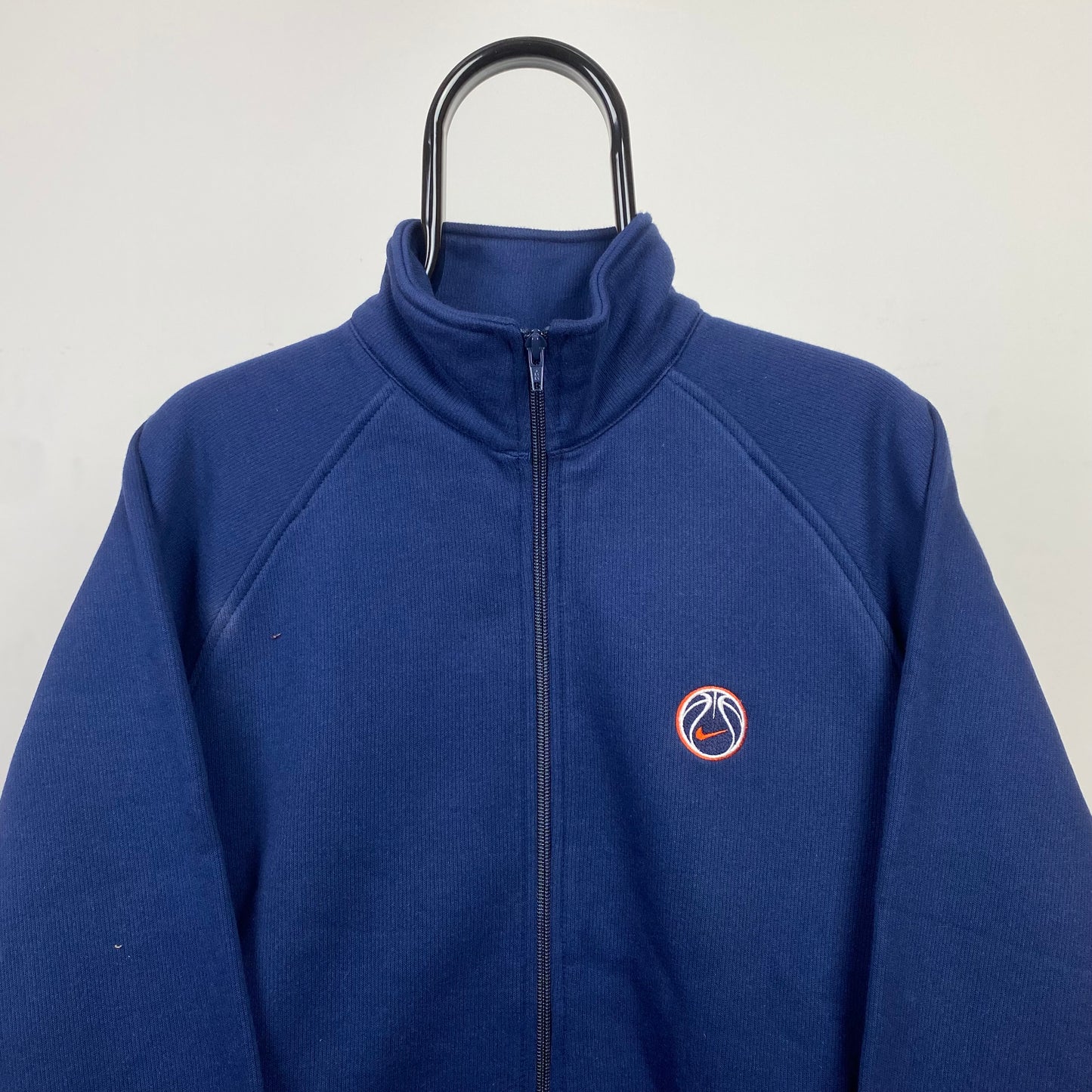 Vintage Nike Zip Sweatshirt Blue Medium