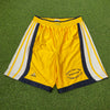 90s Adidas Nylon Shiny Basketball Shorts Yellow Large