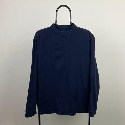 00s Nike Mock Neck Sweatshirt Blue Large