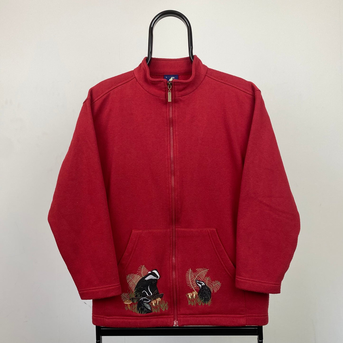 Retro Tulchan Badger Fleece Sweatshirt Red Small