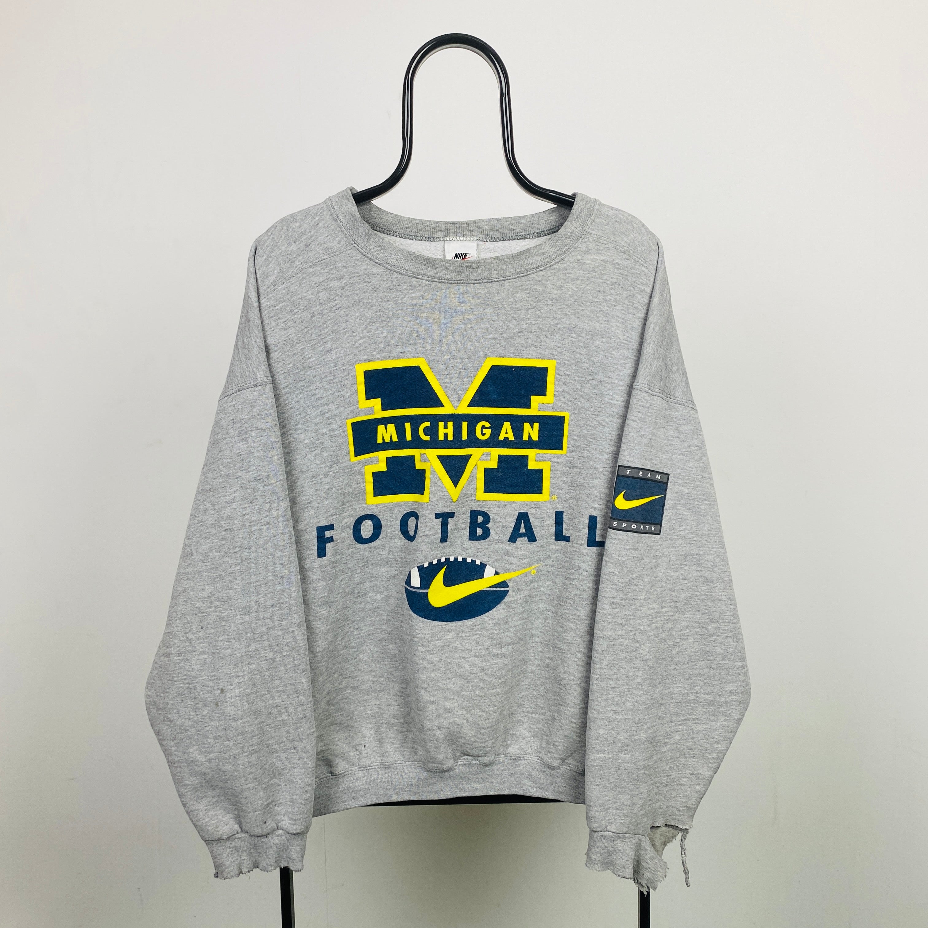 90s Nike NFL Michigan Sweatshirt Grey Large