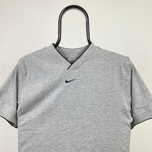 00s Nike Centre Swoosh T-Shirt Grey XXS
